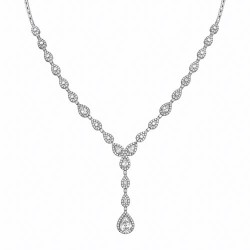 Λευκόχρυσο κολιέ Κ14 με ζιργκόν Λευκόχρυσο κολιέ Κ14 με ζιργκόν